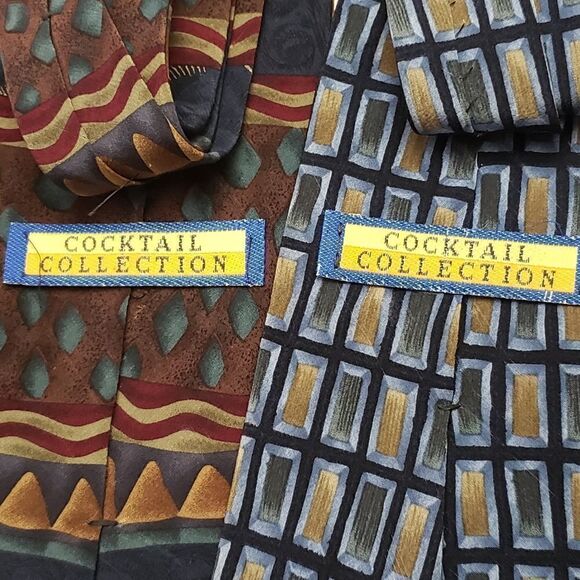 COCKTAIL COLLECTION Set of 2 Silk Neck Ties - Picture 5 of 8